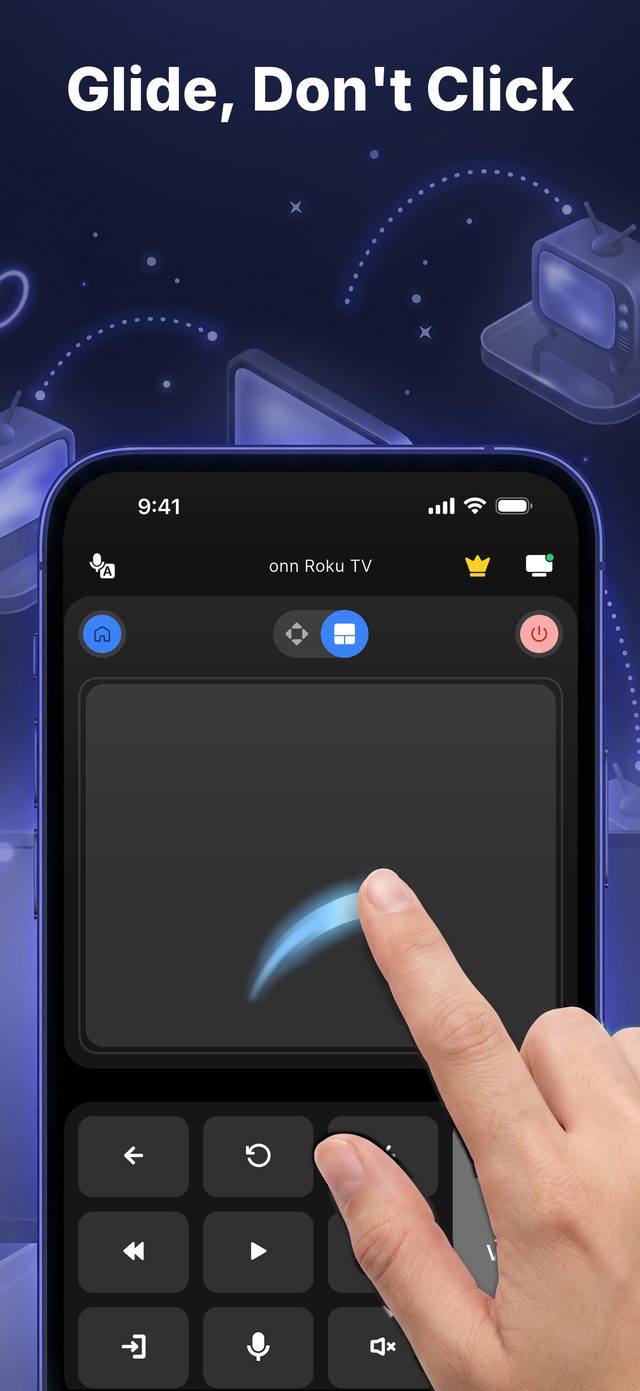 Touchpad mode — glide instead of clicking