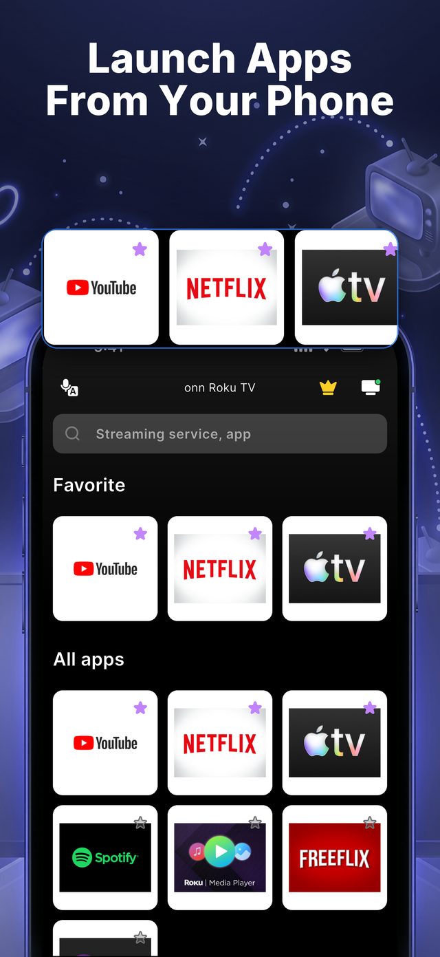 Launch YouTube, Netflix, Tubi and more from your phone